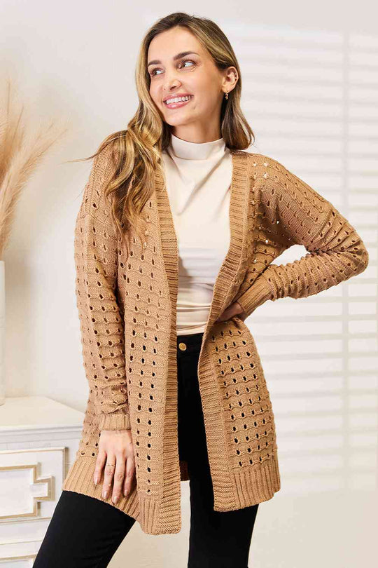 EB | Horizontal gerippte Strickjacke mit offener Vorderseite