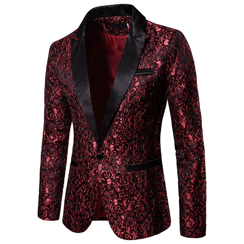 Herren nan ornamentales Smokingsakko mit Satinrevers und brokatstrukturierter Oberfläche EB