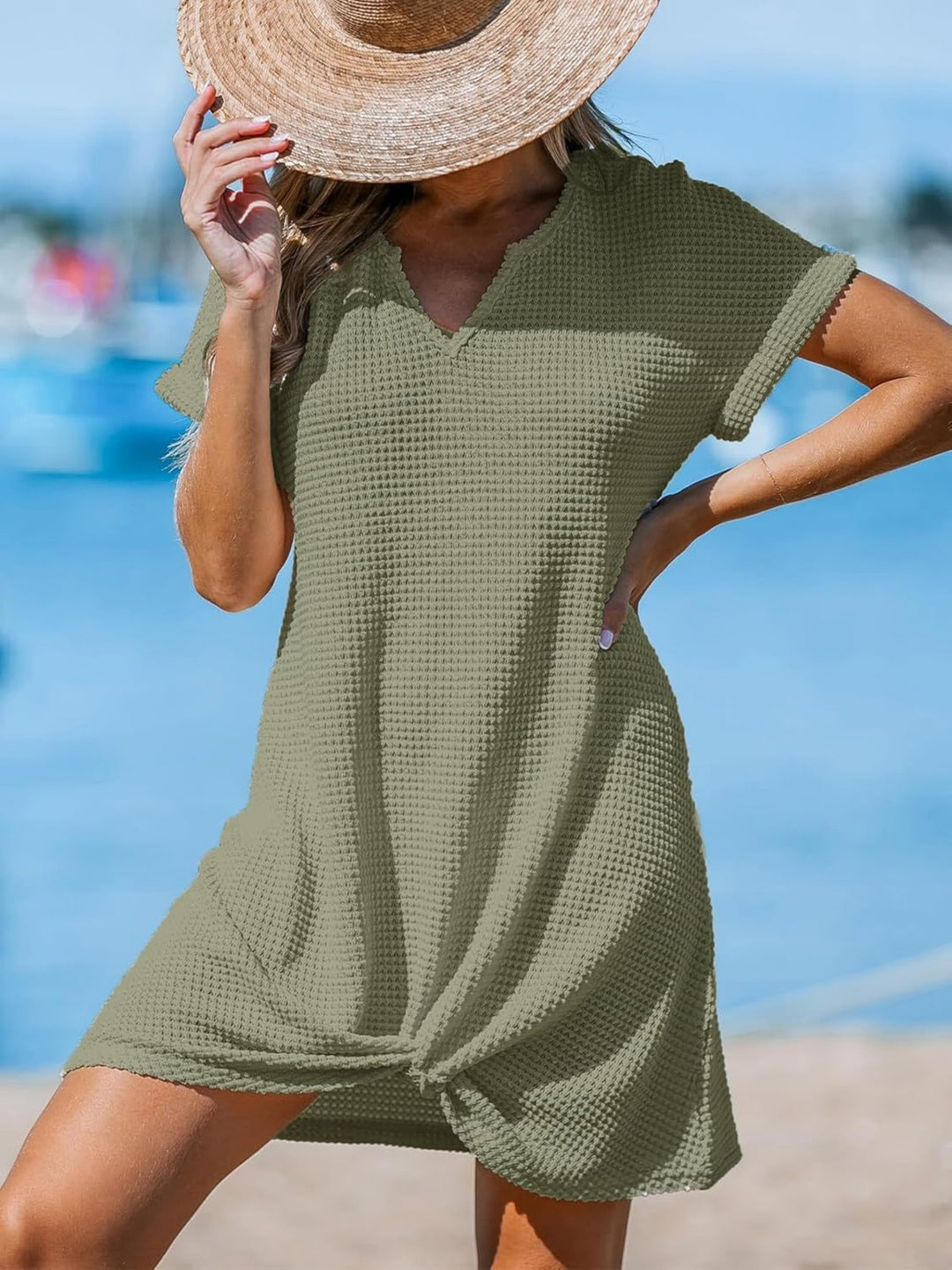 EB | Blusenkleid mit V-Ausschnitt und Knick