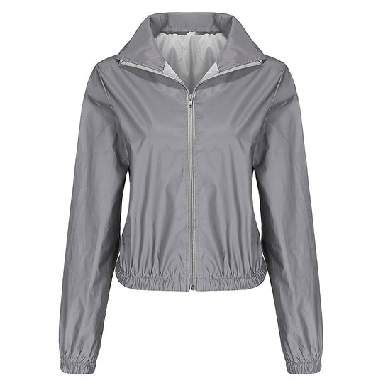 Damen Sportliches Freizeit-Set mit cropped Jacke und elastischem Bund EB
