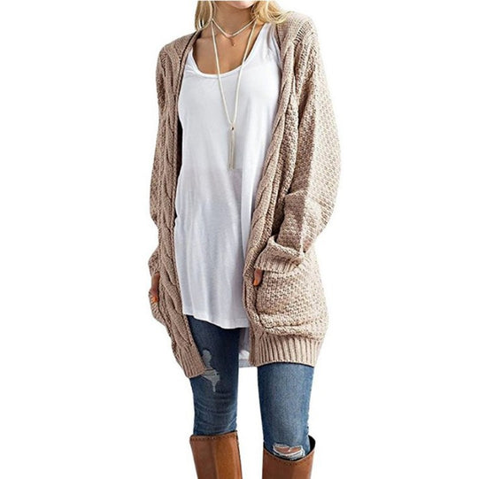 Damen Strickjacke in offener Form mit oversized Schnitt EB
