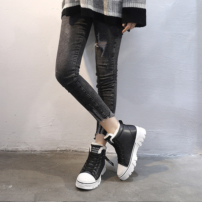 Damen hohe Sneaker mit warmem Innenfutter und rutschfester Sohle EB