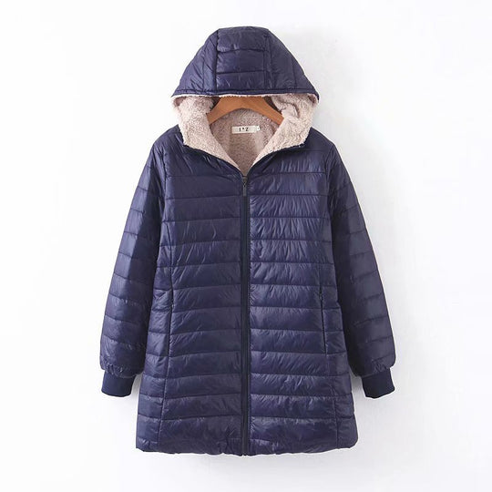Damen Gefütterte Steppjacke mit Kapuze und Teddyfutter EB