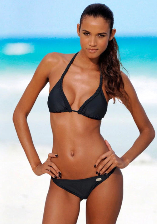 Damen Triangel-Bikini mit schmalen Trägern und verstellbarer Passform EB
