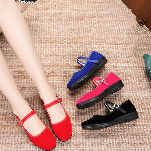 Damen Bequeme Mary Jane Schuhe mit verstellbarem Riemen EB
