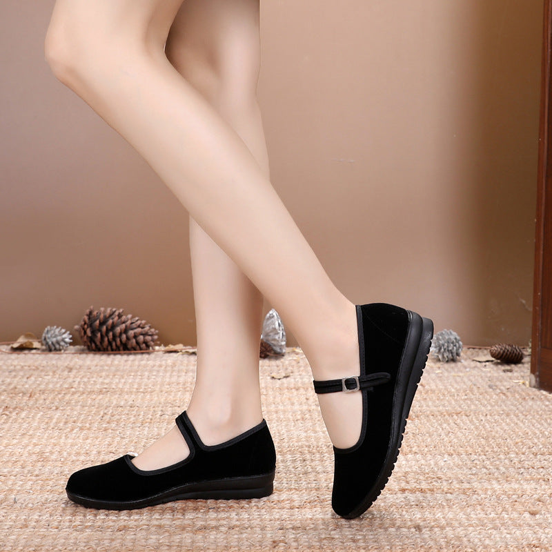 Damen Bequeme Mary Jane Schuhe mit verstellbarem Riemen EB