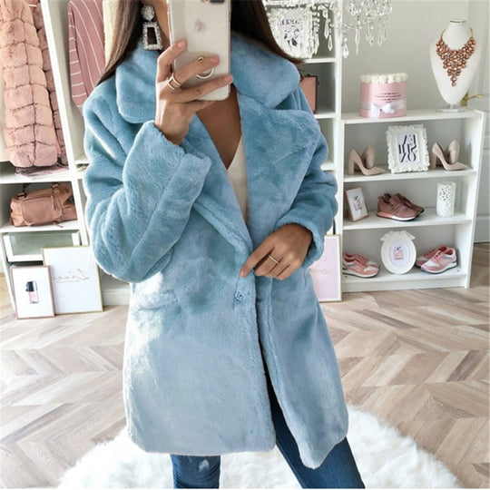 Damen kuscheliger Teddy-Mantel EB