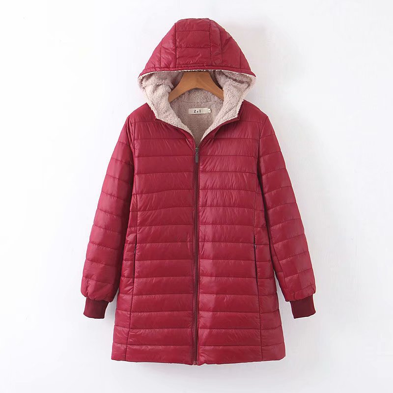 Damen Gefütterte Steppjacke mit Kapuze und Teddyfutter EB