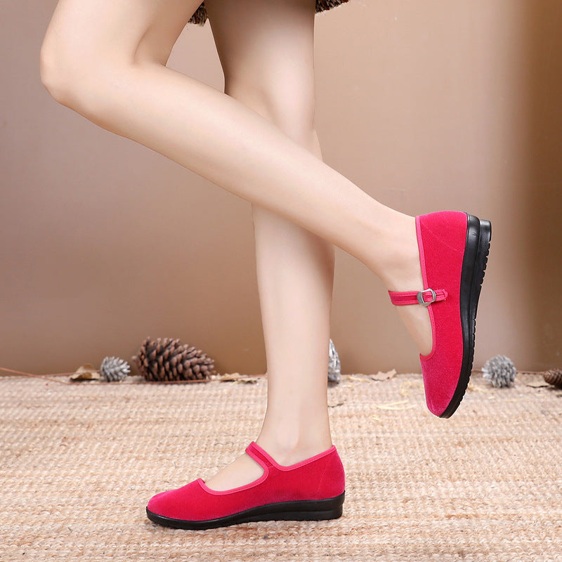 Damen Bequeme Mary Jane Schuhe mit verstellbarem Riemen EB