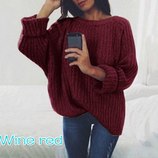 Damen Grobstrickpullover mit überschnittenen Schultern und weichem Material EB