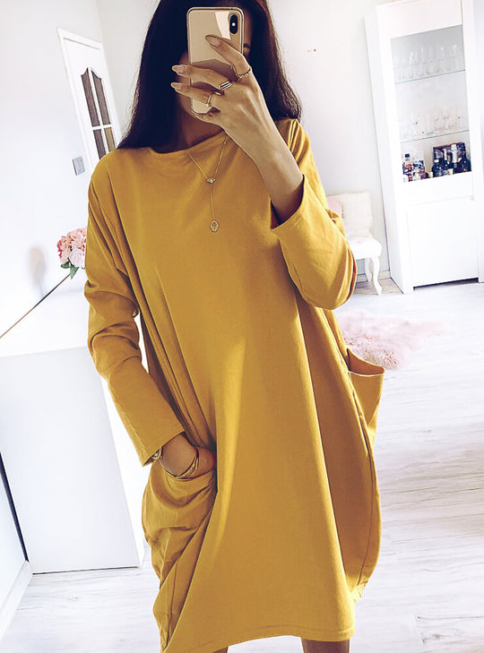 Damen Freizeitkleid mit lässigem Schnitt und praktischen Taschen EB