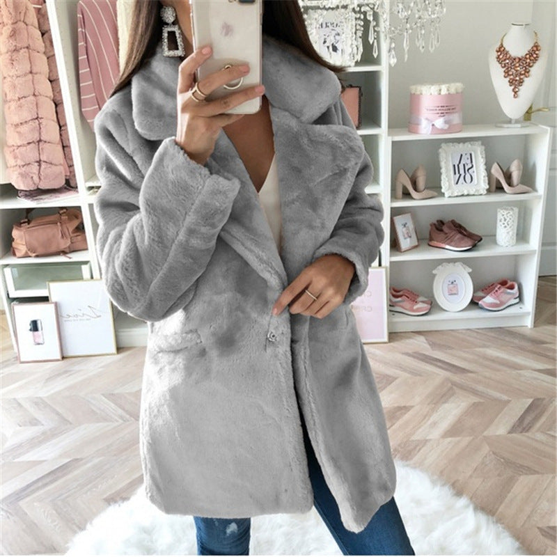 Damen kuscheliger Teddy-Mantel EB