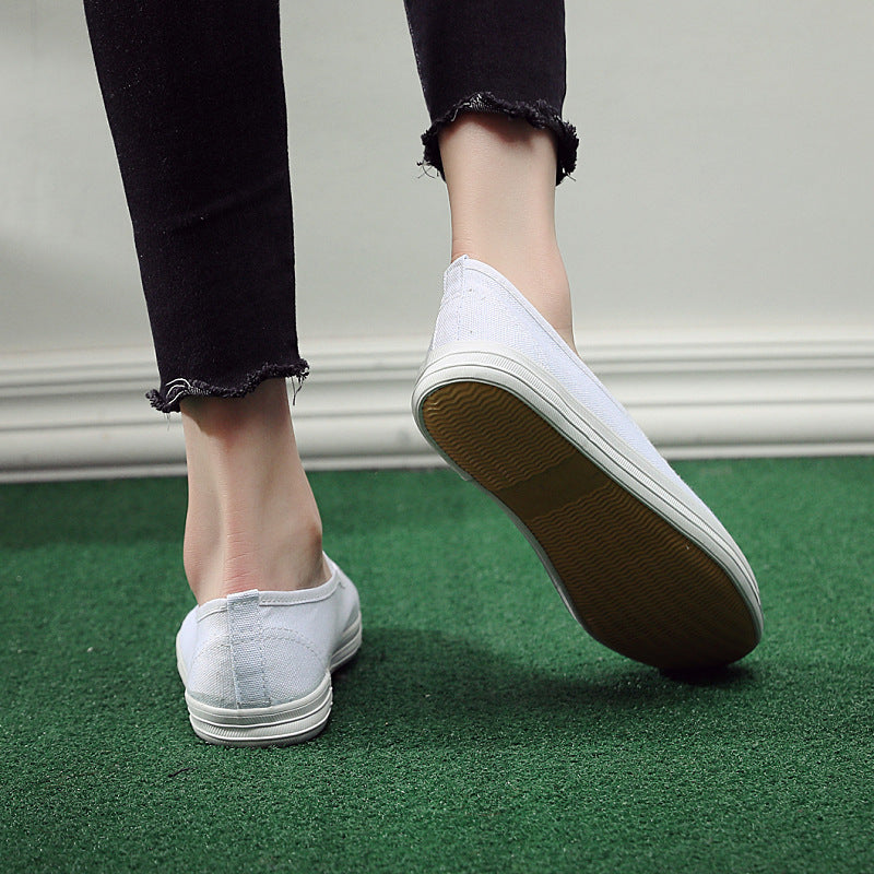 Damen bequeme Slip-On Sneakers mit elastischen Riemen EB
