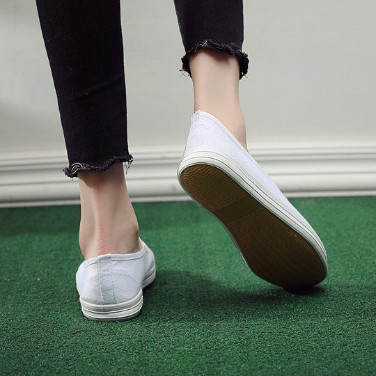 Damen bequeme Slip-On Sneakers mit elastischen Riemen EB