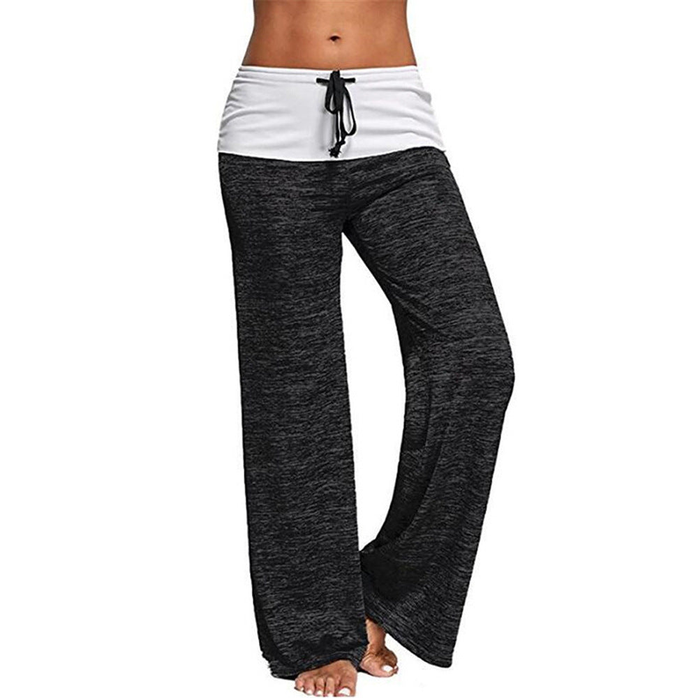 Damen Weite Sporthose mit elastischem Bund und Kordelzug EB