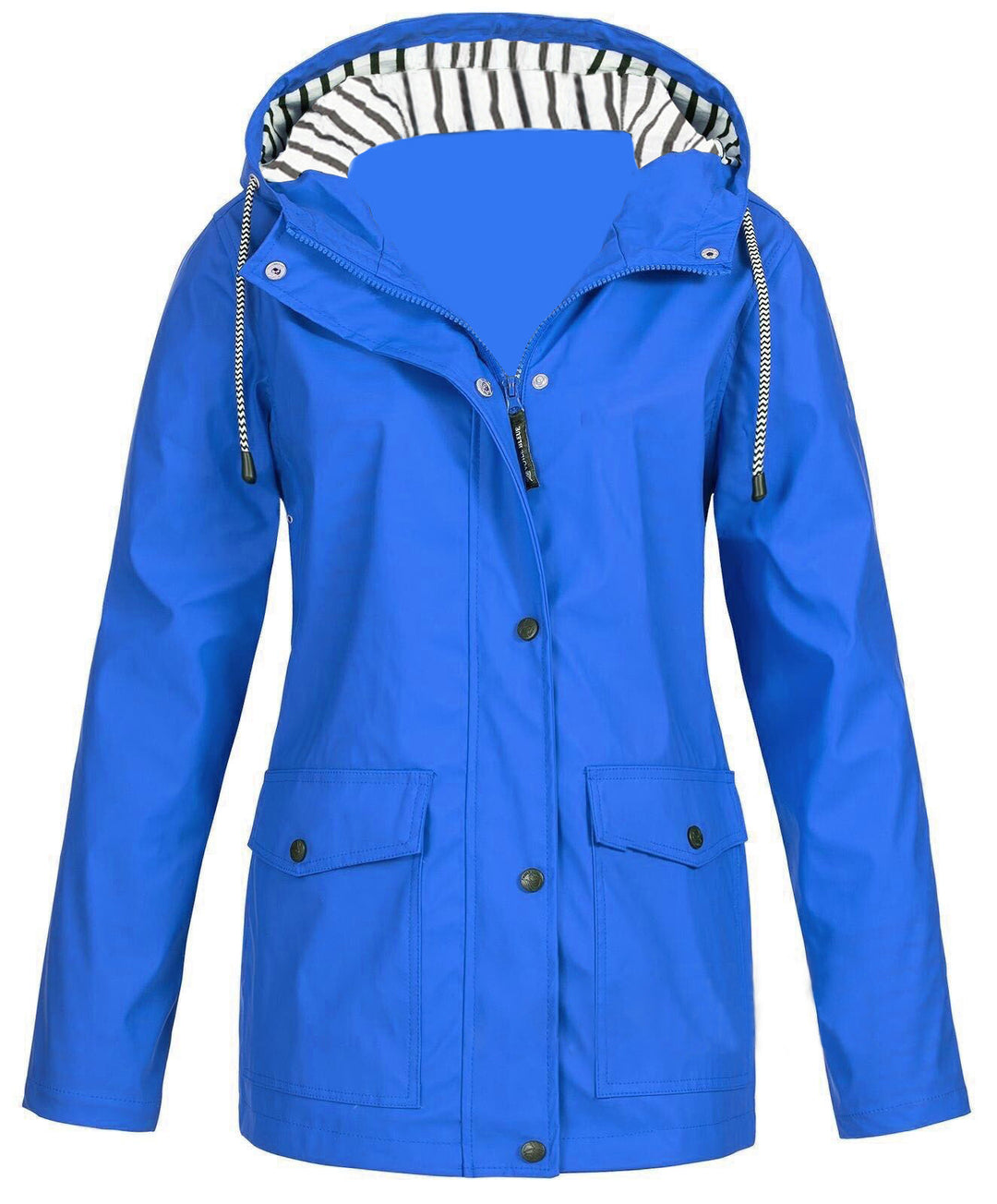 Damen nan wasserdichter Parka mit Kapuze, Kordelzug und aufgesetzten Taschen EB