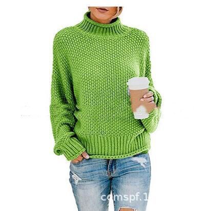 Damen Grobstrickpullover mit hohem Rollkragen und lässiger Passform EB