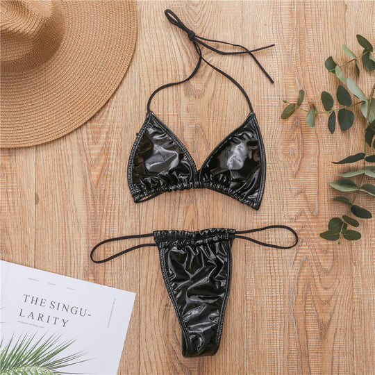 Damen Triangel-Bikini mit seidigem Finish und verstellbaren Trägern EB