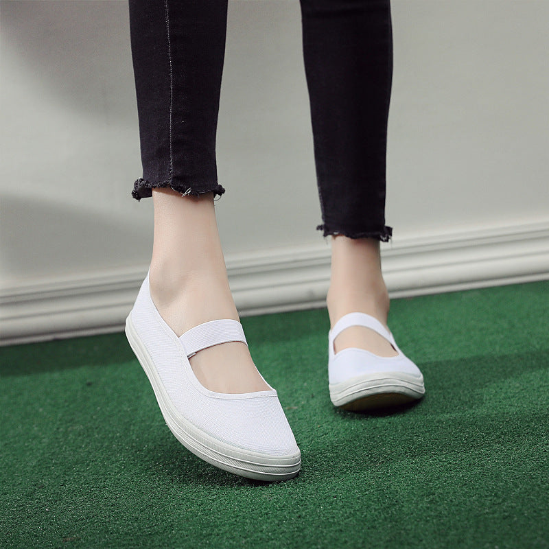 Damen bequeme Slip-On Sneakers mit elastischen Riemen EB