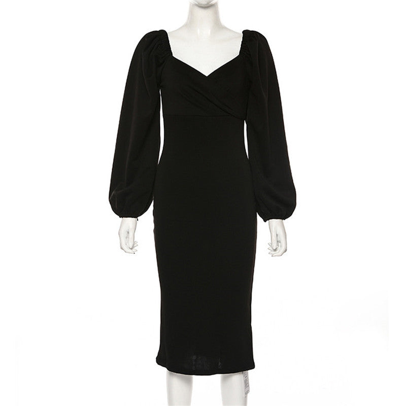 EB | Ein-Wort-Schulter rückenfreies schlankes Kleid