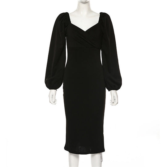 EB | Ein-Wort-Schulter rückenfreies schlankes Kleid