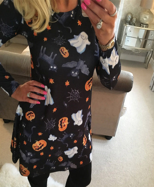 Damen Halloween-Tunika mit grafischem Print EB