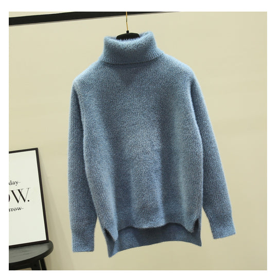 Damen Oversized Rollkragenpullover aus weichem Strick EB
