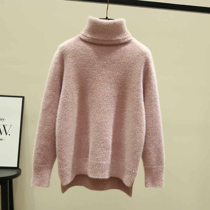 Damen Oversized Rollkragenpullover aus weichem Strick EB