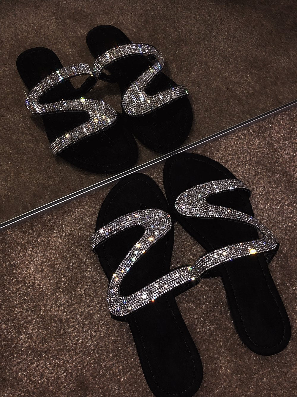 Damen Glamouröse Riemchen-Sandalen mit Strass-Applikationen EB