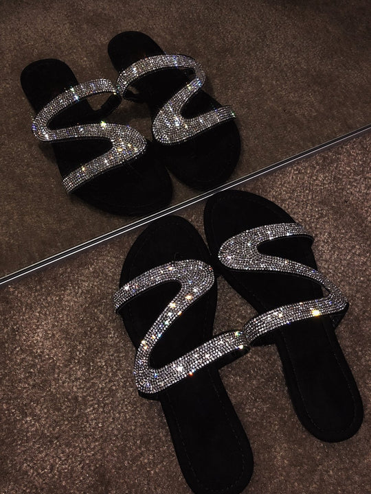 Damen Glamouröse Riemchen-Sandalen mit Strass-Applikationen EB