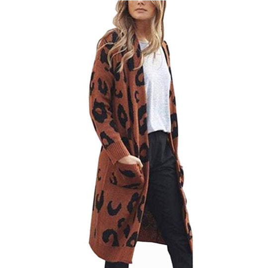 Damen Langärmliger Strickmantel EB