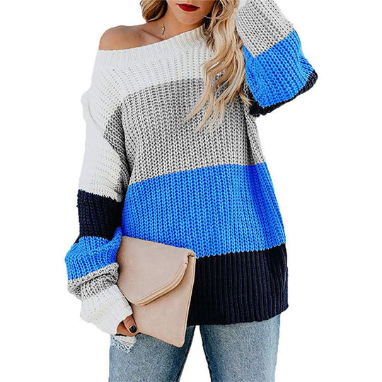 Damen Strickpullover im modernen Blockdesign EB