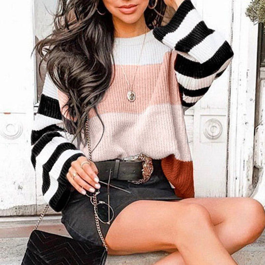Damen Pullover mit Streifenmuster EB