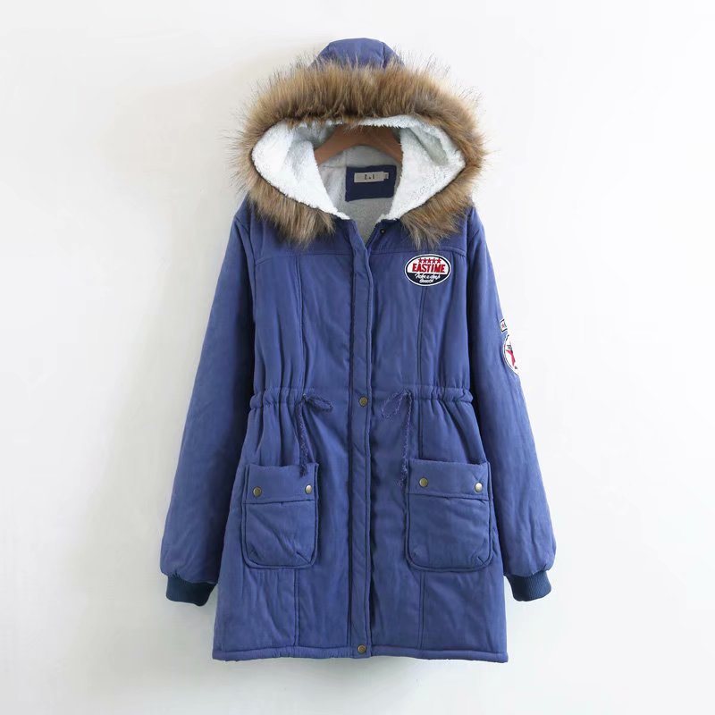 Damen Langer Utility-Parka mit Teddyfutter, Kapuze mit Kunstfell und Kordelzug EB
