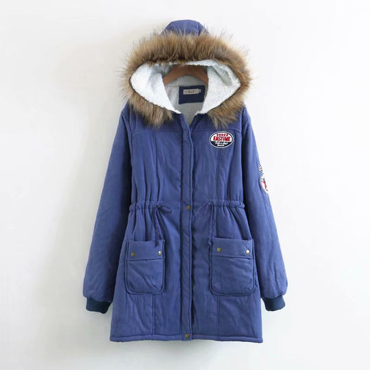 Damen Langer Utility-Parka mit Teddyfutter, Kapuze mit Kunstfell und Kordelzug EB