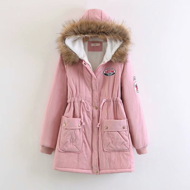Damen Langer Utility-Parka mit Teddyfutter, Kapuze mit Kunstfell und Kordelzug EB