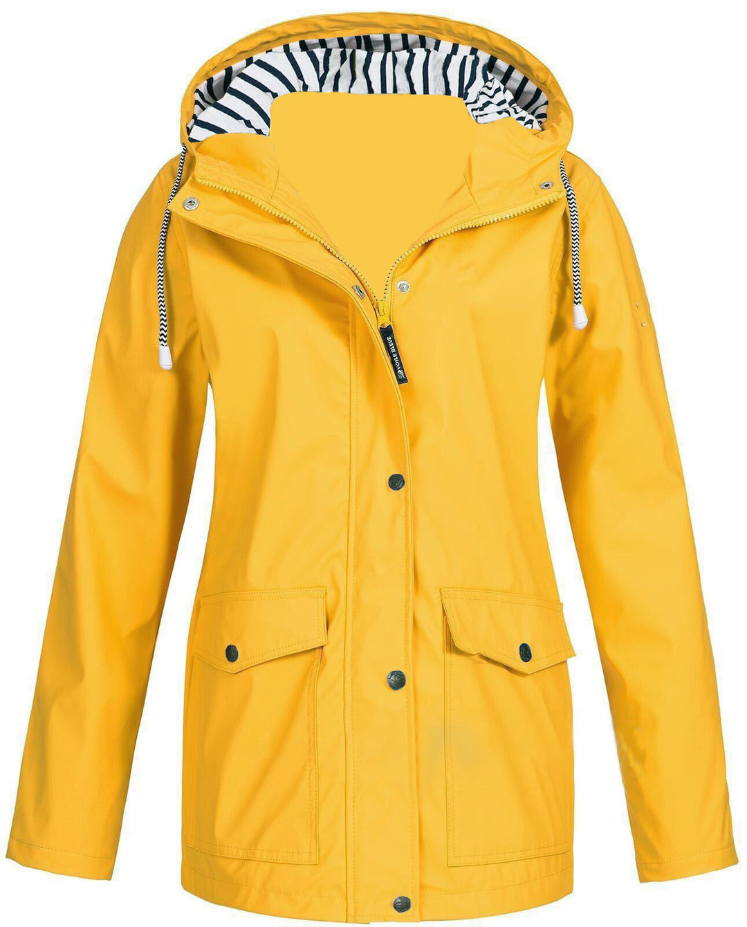 Damen nan wasserdichter Parka mit Kapuze, Kordelzug und aufgesetzten Taschen EB