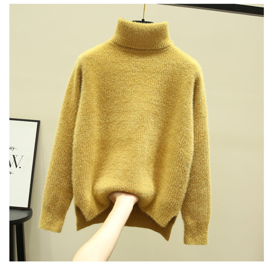 Damen Oversized Rollkragenpullover aus weichem Strick EB