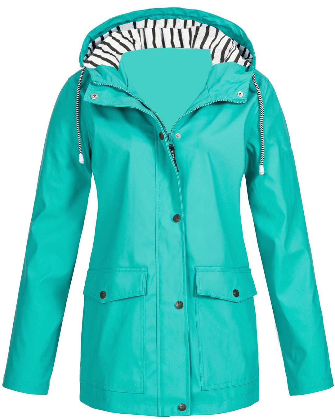 Damen nan wasserdichter Parka mit Kapuze, Kordelzug und aufgesetzten Taschen EB