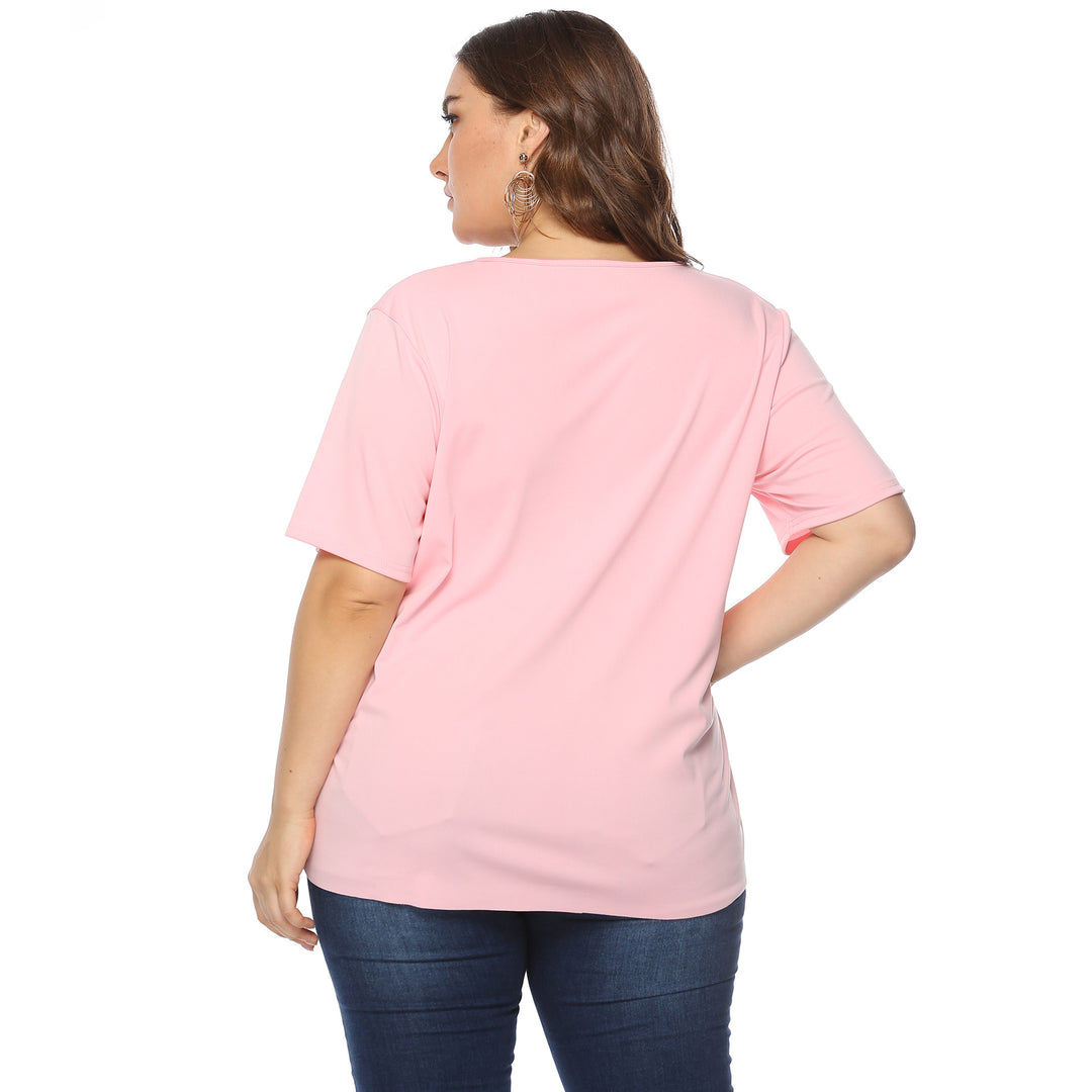 Damen modisches T-Shirt mit filigranem Lochmuster EB