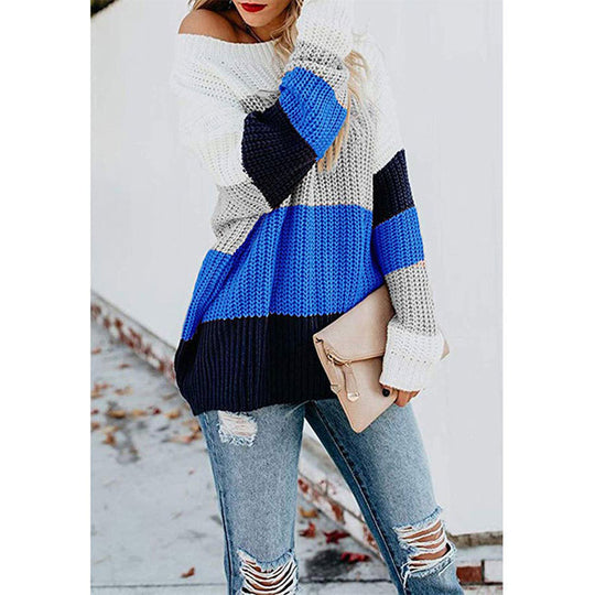 Damen Strickpullover im modernen Blockdesign EB