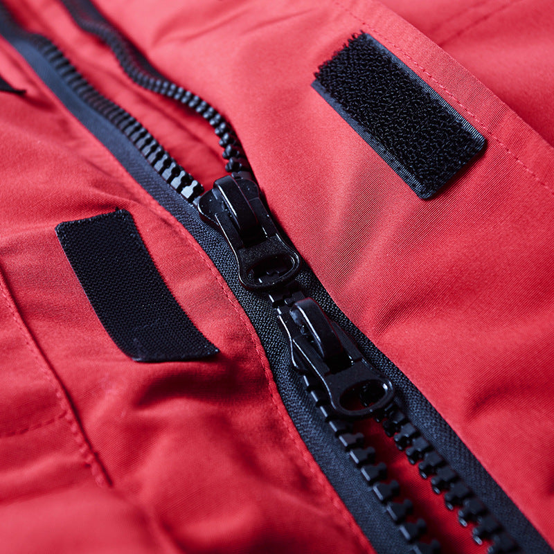Herren Thermischer Parka mit Kapuze und abnehmbarem Fellkragen EB