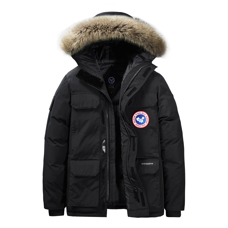 Herren Thermo-Parka mit abnehmbarer Kapuze und Fellkragen EB
