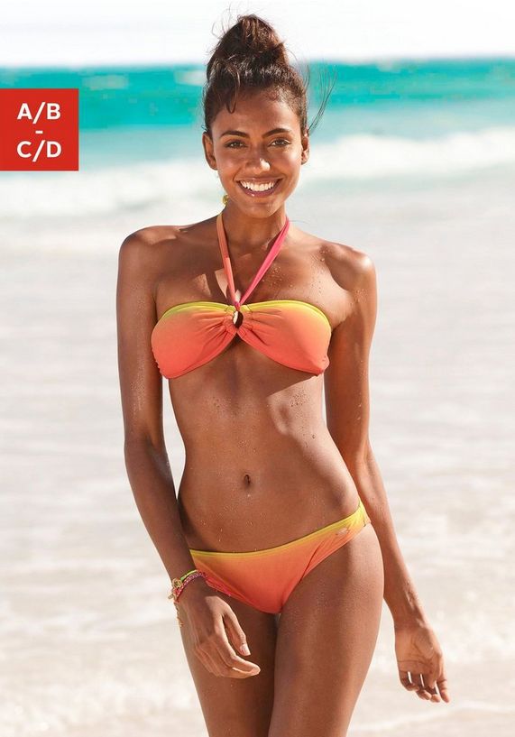 Damen Bikini-Top mit verspieltem Knoten und trendiger Farbabstufung EB