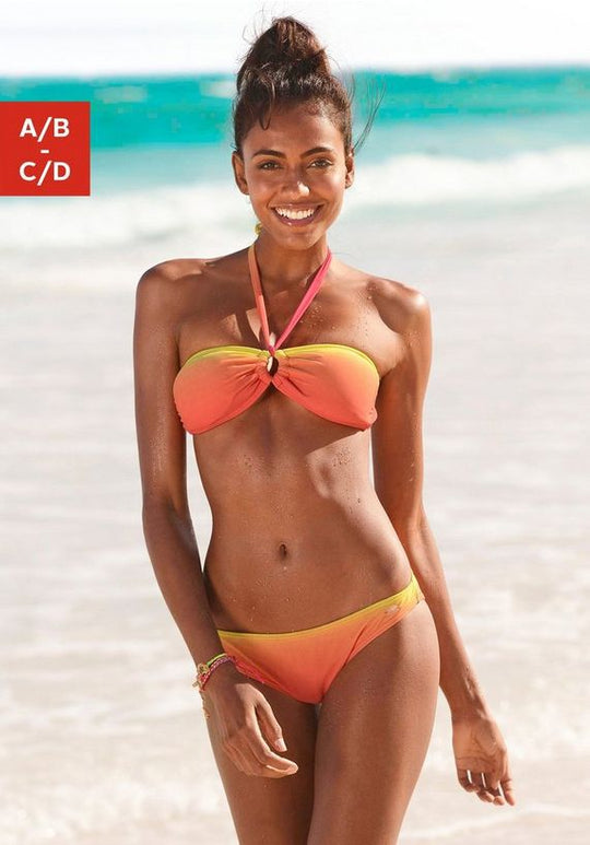 Damen Bikini-Top mit verspieltem Knoten und trendiger Farbabstufung EB