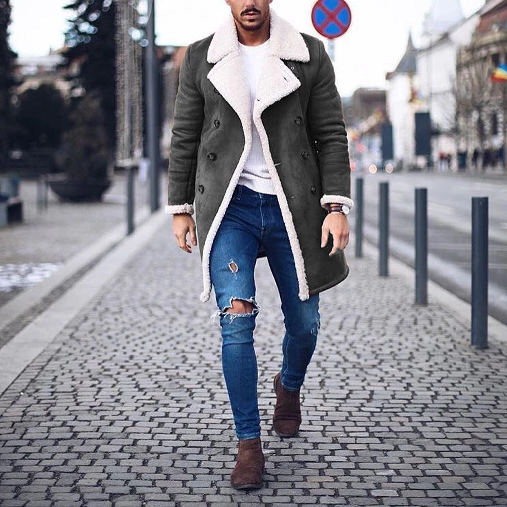 Herren Lammfellmantel mit luxuriösem Teddyfutter EB