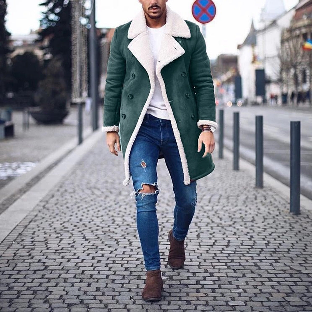 Herren Lammfellmantel mit luxuriösem Teddyfutter EB