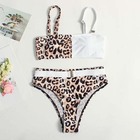 Damen Trendiger Leo-Muster Bikini EB