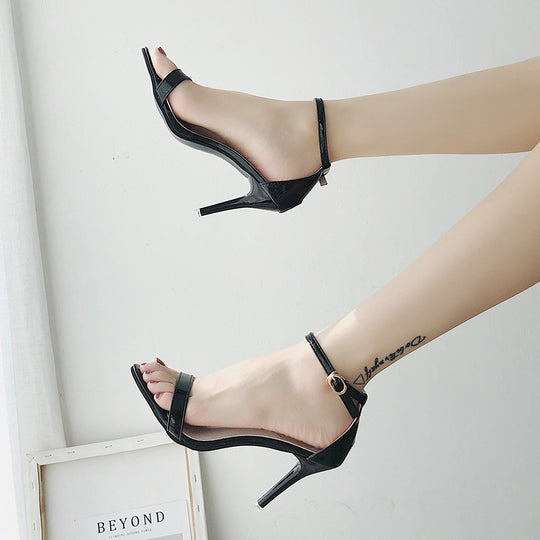 Damen Elegante Absatzsandalen mit verstellbarem Riemen EB
