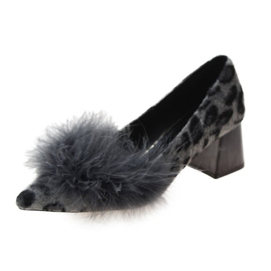 Damen elegante Pumps mit Plüschdetail EB